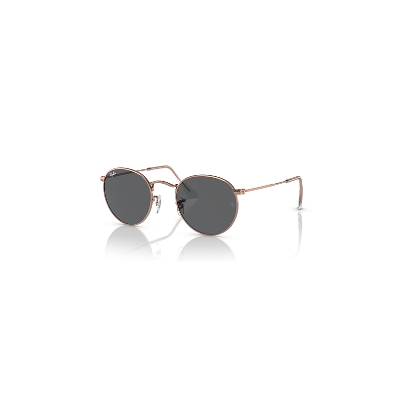 Ray-Ban Round Metal Rose Gold Sunglasses Rose Gold Frame Grey Lenses 53-21