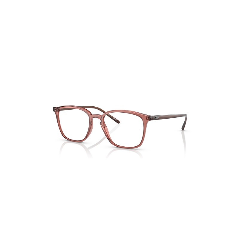 Ray-Ban Rb7185 Optics - Monture Transparent Marron Verres Incolore 50-18 polarisés