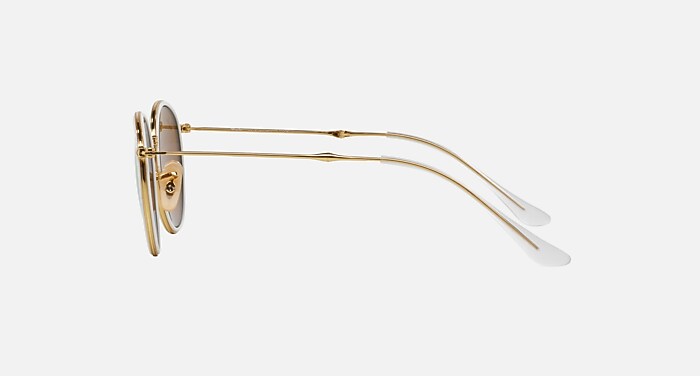 ROUND FOLDING Sunglasses in Gold and Yellow Flash (51-22) - RB3517