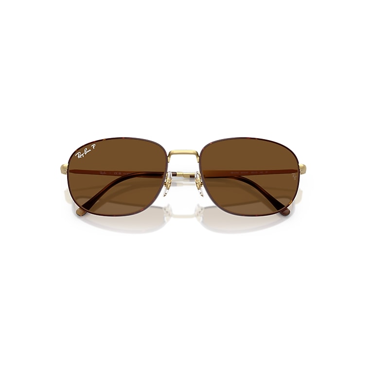 Ray-Ban Rb3754 Sunglasses Matte Arista Gold Frame Brown Lenses Polarized 60-19