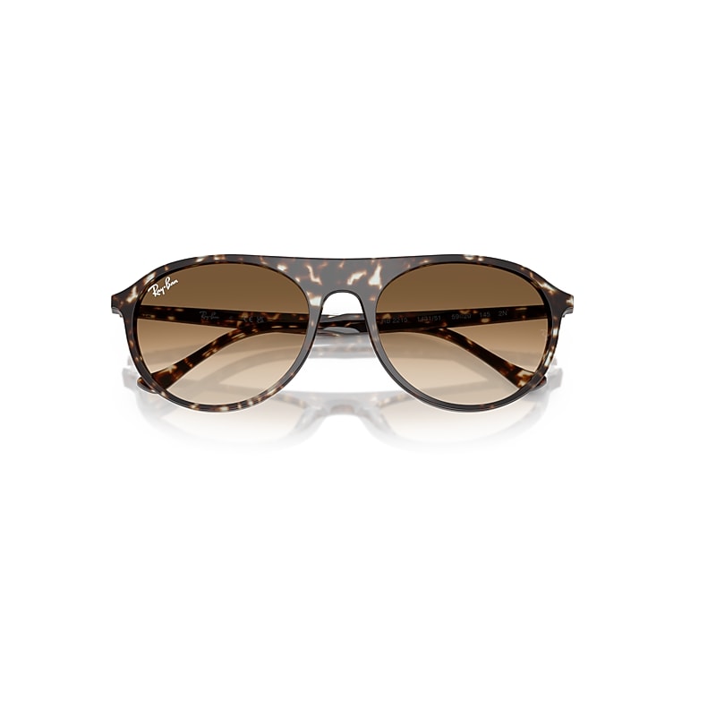 Ray-Ban Rb2215 Sunglasses Havana Yellow Turtle Frame Brown Lenses 56-20