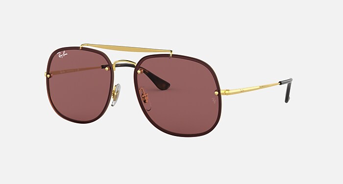 BLAZE GENERAL Sunglasses in Arista Gold and Dark Violet Classic 