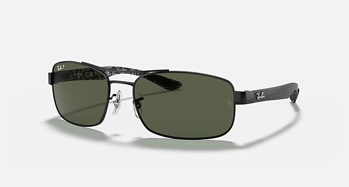 RB8316 Polarized Sunglasses in Black and G-15 Green Polarized (62