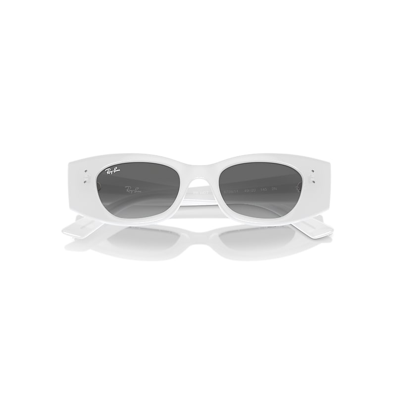 Ray-Ban Kat Bio-based Sunglasses White Frame Grey Lenses 49-20