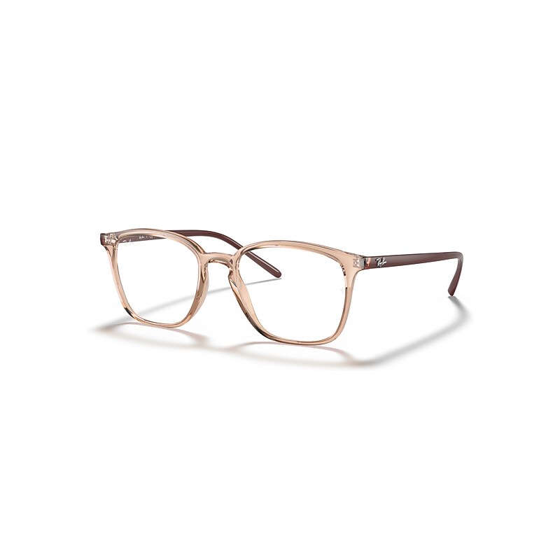 Ray - Ban Unisex Transparent Ray - Ban Rx7185 5940 Optical Frames Injected Brown Squared Normal - Image 4