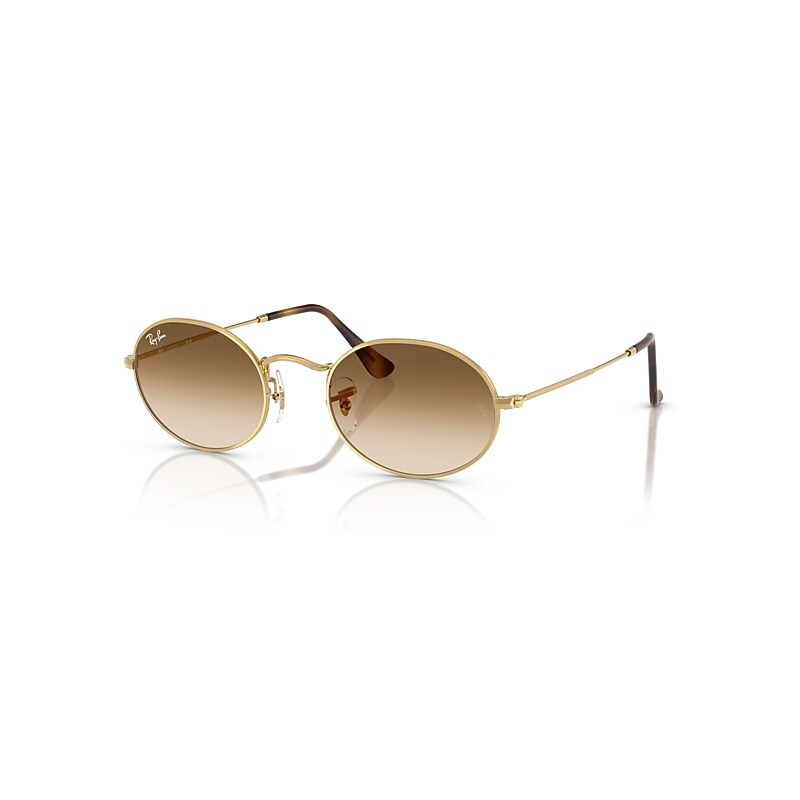 Ray-Ban Oval Metal Sonnenbrillen Arista Gold Fassung Braun Glas 54-21, RB3547