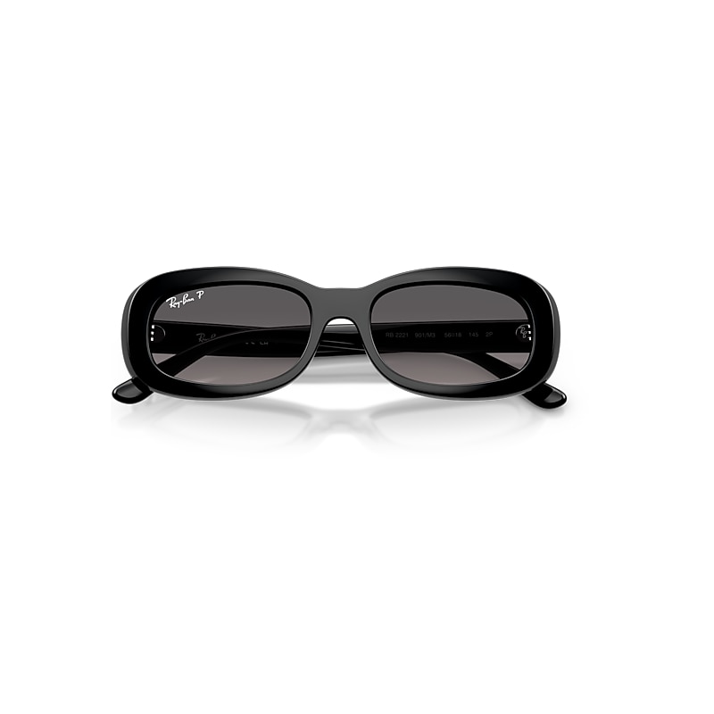 Ray-Ban Rb2221 Sunglasses Black Frame Grey Lenses Polarized 53-18