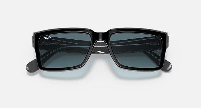 INVERNESS Sunglasses in Black On Transparent and Blue Gradient (54