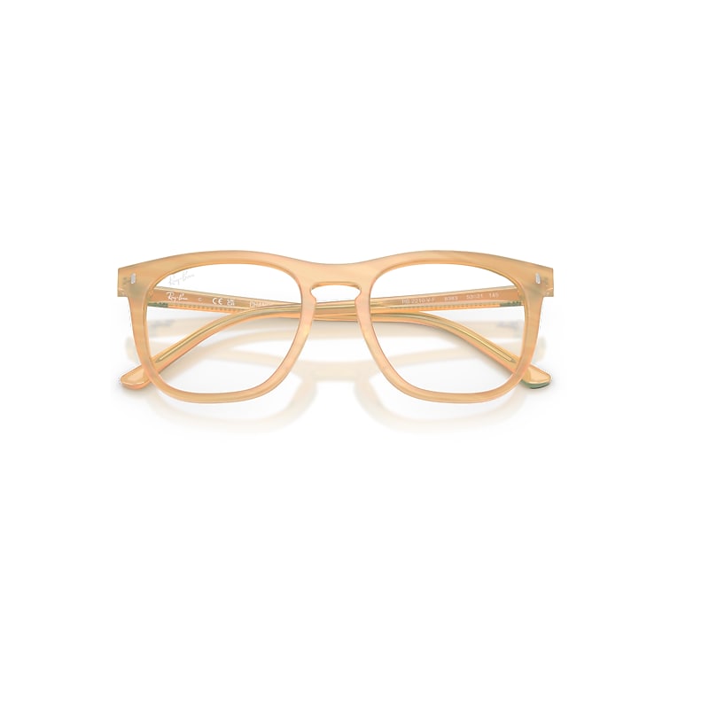Ray-Ban Rb2210v Optics Change Eyeglasses Photo Striped Brown Frame Clear Lenses Polarized 53-21