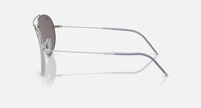 AVIATOR REVERSE Sunglasses in Silver and Light Blue (59-11