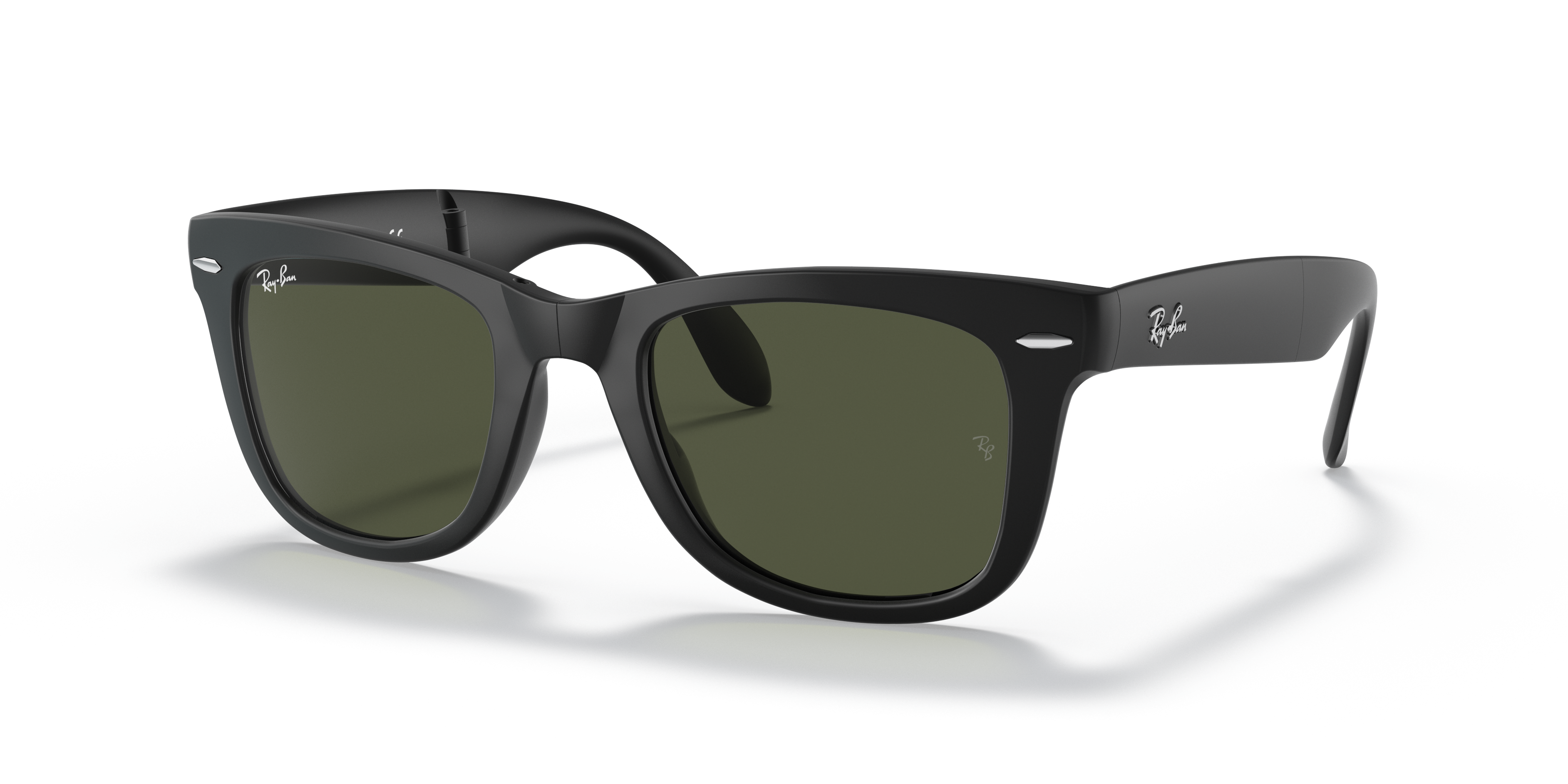 レイバン B&L フォールディング ウェイファーラー 2 折りたたみ フランス製 WAYFARER FOLDING CLASSIC Sunglasses in Black and G-15 Green