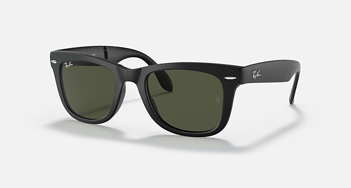 WAYFARER FOLDING CLASSIC Sunglasses in Black and G-15 Green 
