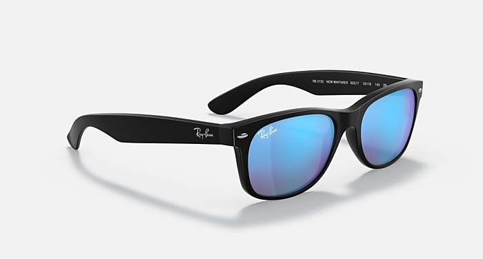 NEW WAYFARER FLASH Sunglasses in Rubber Black and Blue Flash (52