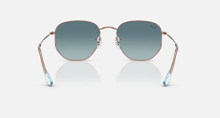 HEXAGONAL FLAT LENSES サングラス カッパー と ブルー 諧調グレー (51
