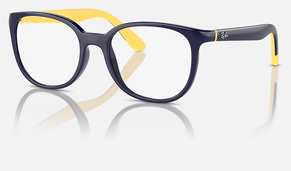 RB1631 OPTICS KIDS BIO-BASED Eyeglasses with Dark Blue On Yellow