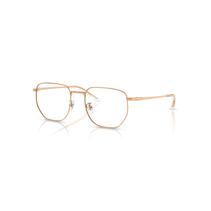 Ray-Ban Eyeglasses Unisex Rb8776d Optics - Rose Gold Frame Clear Lenses Polarized 53-19
