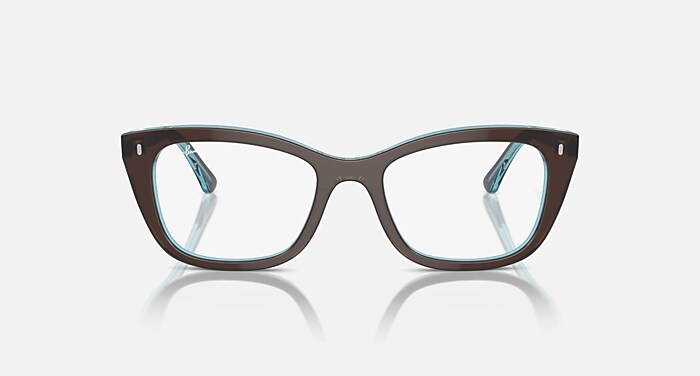 Ray Ban レイバン RB3233 ブローライン ブラウン Y2K RB5433 OPTICS Eyeglasses with Brown On Transparent Blue and Clear