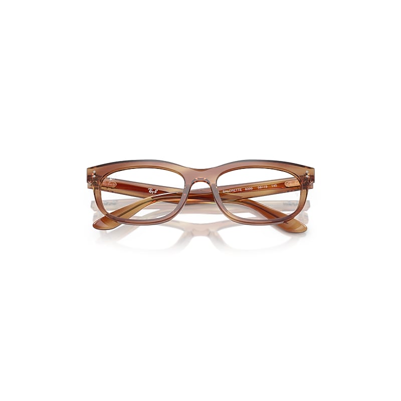 Ray-Ban Balorette Optics Eyeglasses Striped Brown Frame Clear Lenses Polarized 54-19