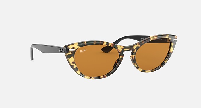 NINA Sunglasses in Yellow Havana and Yellow Mirror Gold - RB4314N
