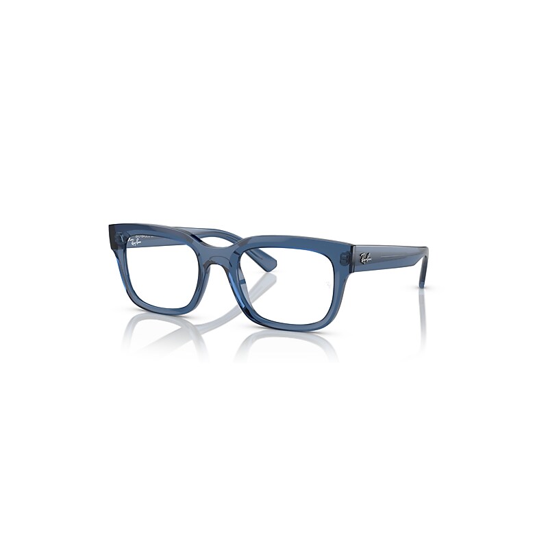 Ray-Ban Eyeglasses  Chad Optics Bio-Based - Transparent Dark Blue Frame Clear Lenses Polarized 52-22, RX7217