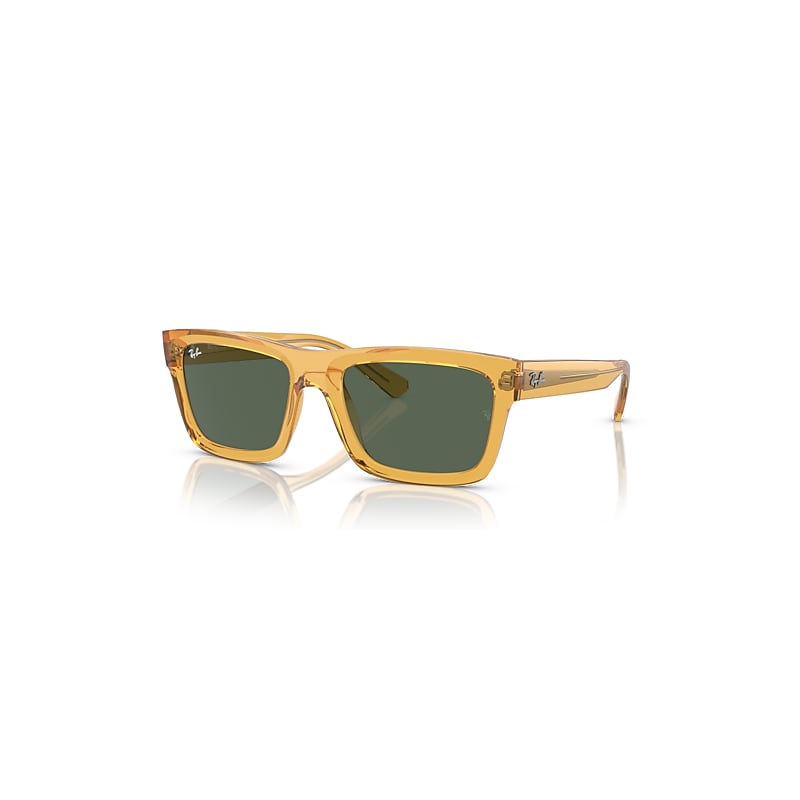Ray-Ban Warren Bio-based Gafas De Sol Amarillo Transparente Montura Verde Lentes 54-20