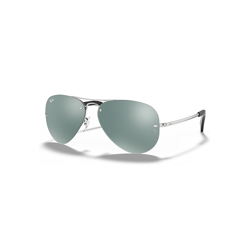 Ray-Ban Sunglasses Men's - Silver Frame Silver Lenses 59-14, RB3449 - Image 1