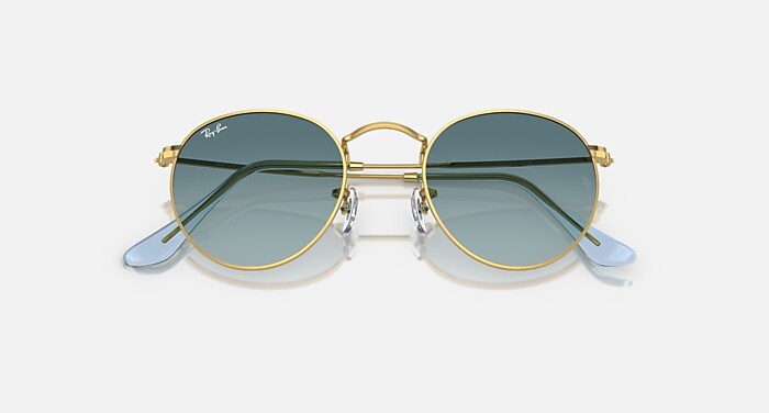 ROUND METAL Sunglasses in Gold and Blue - RB3447 | Ray-Ban® US