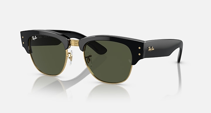 Ray-Ban 0RB0316S MEGA CLUBMASTER Polished Black On Gold SUN_Quarter