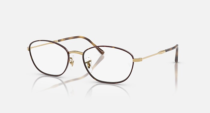 RB3749V OPTICS Eyeglasses with Havana On Gold and Clear (53-18