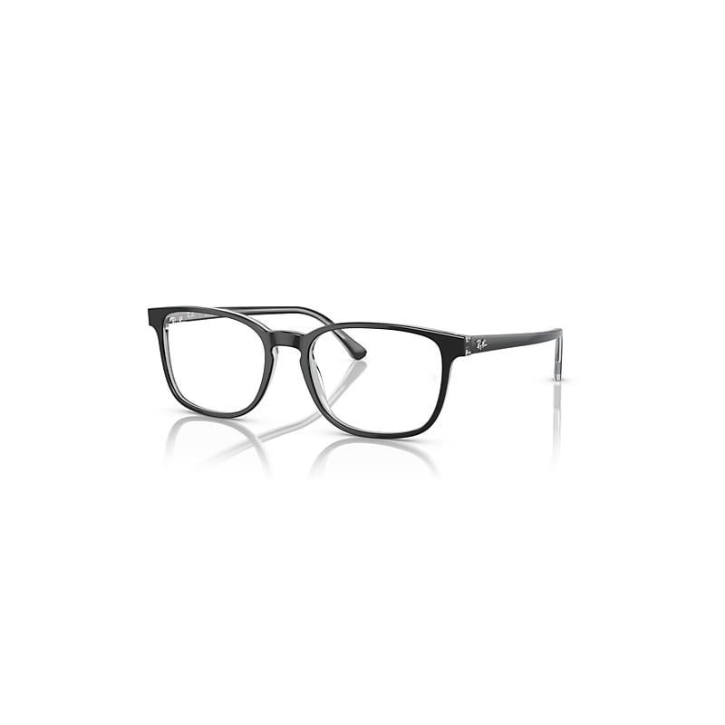 Ray-Ban Eyeglasses  Rb5418 Optics - Dark Grey On Transparent Grey Frame Clear Lenses Polarized 54-19, RX5418