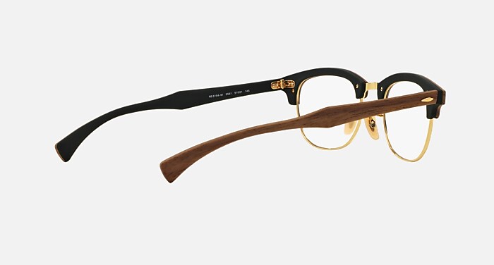 CLUBMASTER WOOD OPTICS Polarized Eyeglasses with Brown and Clear