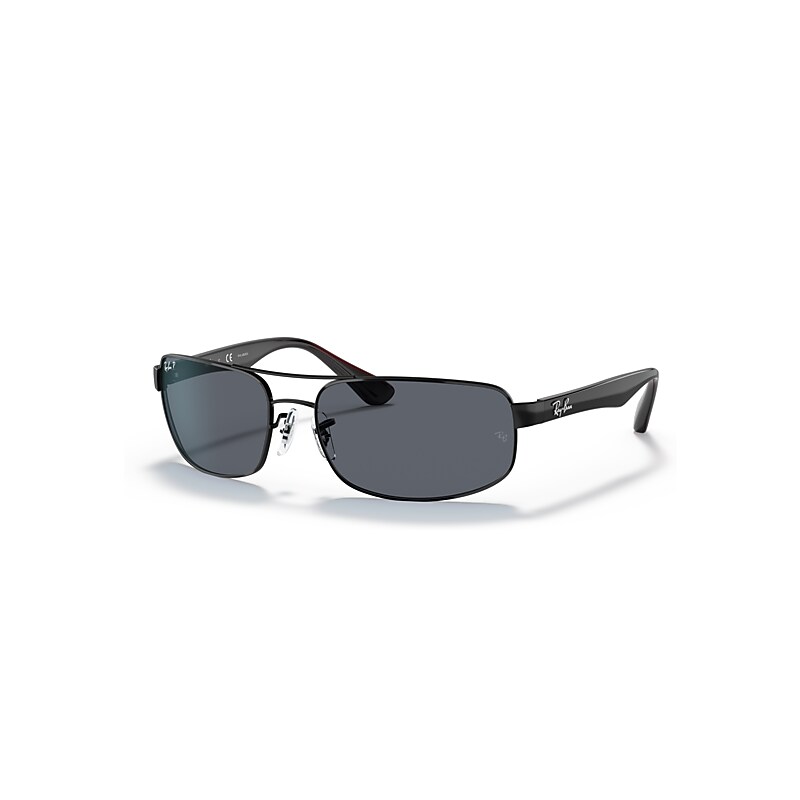 Ray-Ban Sunglasses Men's - Black Frame Grey Lenses Polarized 61-17, RB3445 - Image 1