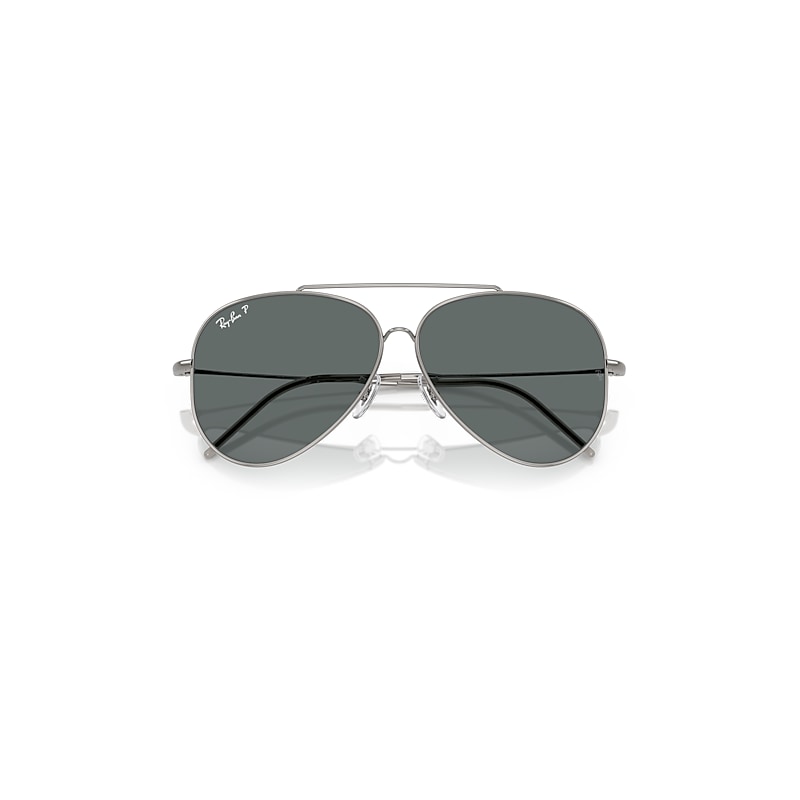 Ray-Ban Aviator Reverse Sunglasses Gunmetal Frame Grey Lenses Polarized 62-11