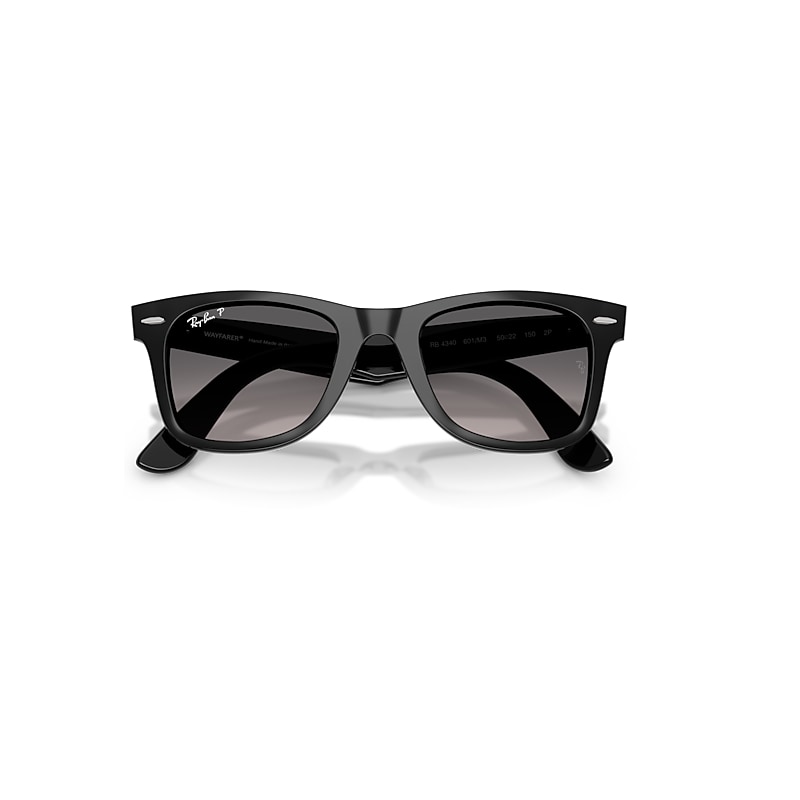 WAYFARER EASE Sunglasses in Black and Gradient Grey Polarized