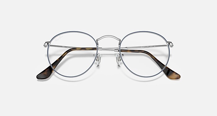 レイバン公式ストア】 Ray-Ban® ROUND METAL OPTICS メガネ | ブルー