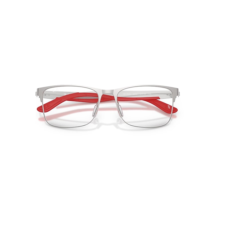 Ray-Ban Rb7550 Optics Optical Silver Frame Clear Lenses Polarized 55-18