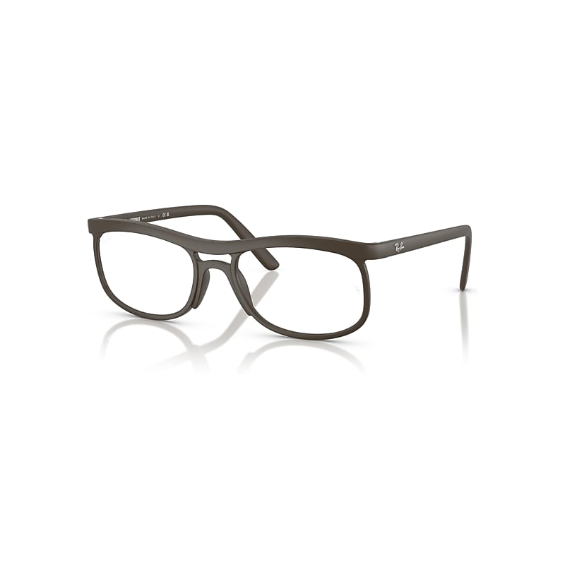 Ray-Ban Eyeglasses  Rb7254 Optics Liteforce - Sand Brown Frame Clear Lenses Polarized 56-20, RX7254