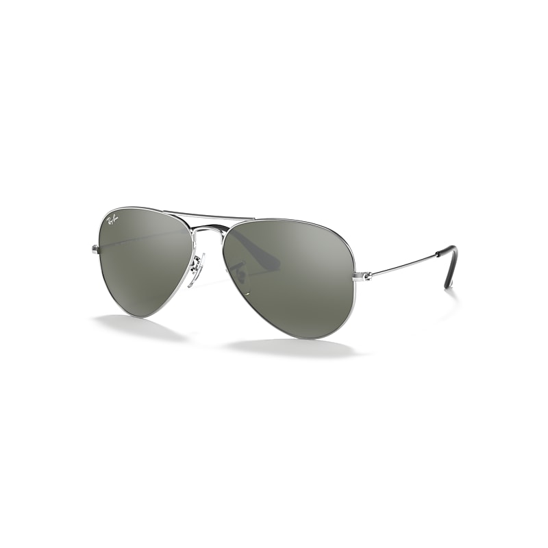 Ray-Ban Unisex Silver Aviator 3025 Sunglasses - Image 7