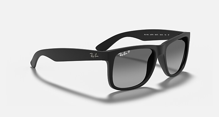 JUSTIN CLASSIC Sunglasses in Rubber Black and Light Grey Polarized