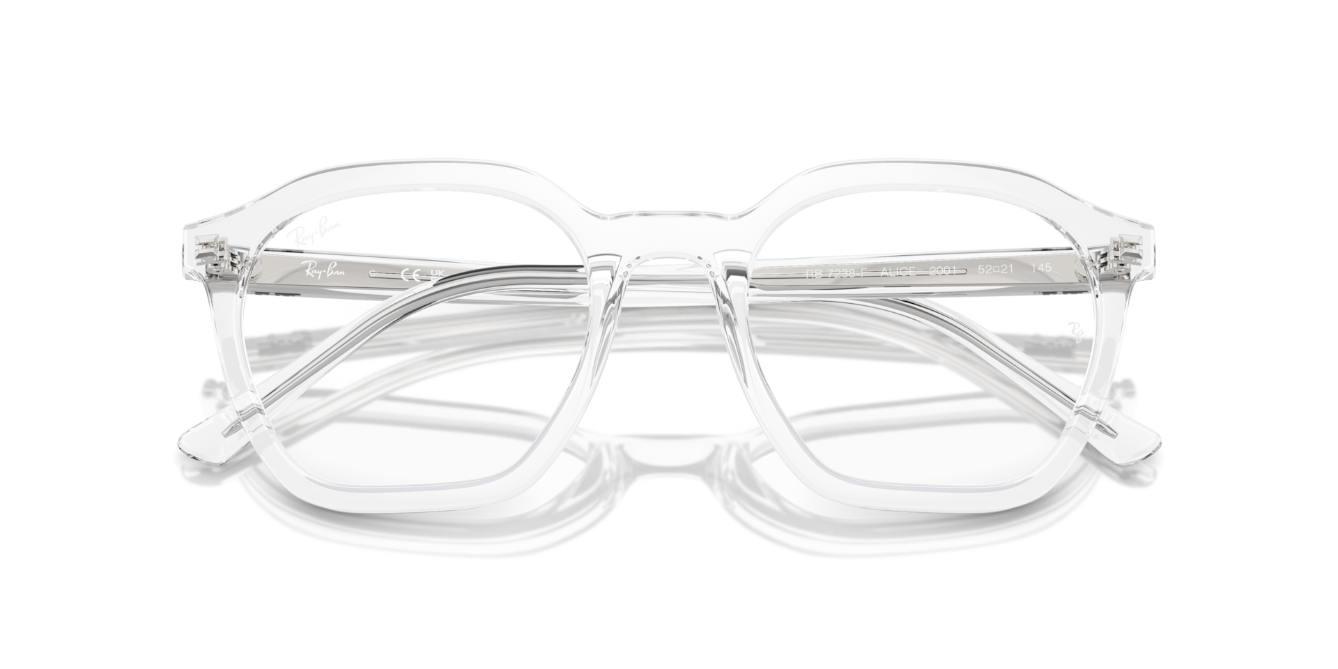 Ray-Ban Alice Optics Eyeglasses Transparent Frame Clear Lenses Polarized 52-21 88$