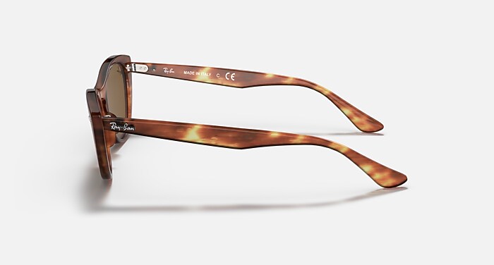 NINA Sunglasses in Striped Havana and B-15 Brown (54-18) - RB4314N