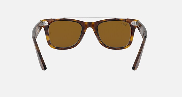 WAYFARER DOUBLE BRIDGE Sunglasses in Light Havana and B-15 Brown