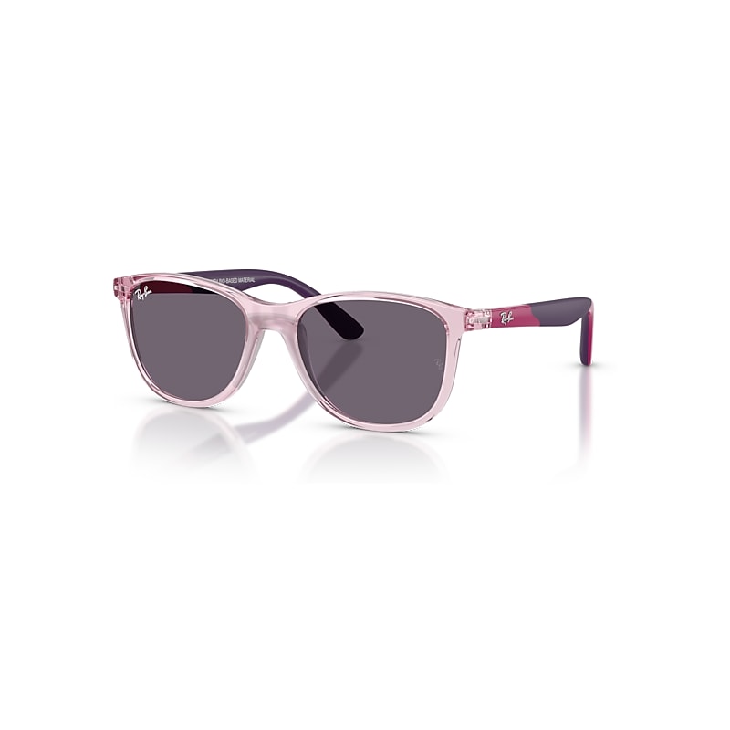 Ray-Ban Rb9077s Kids Bio-based Gafas De Sol Rosa Con Goma Rosa Montura Violeta Lentes 49-16