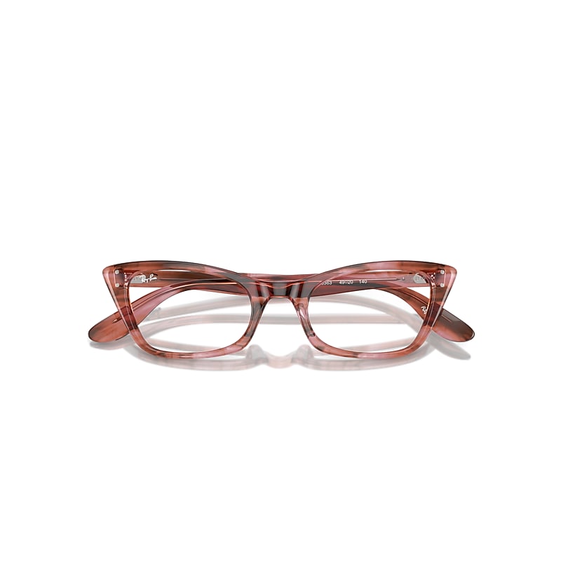 Ray-Ban Lady Burbank Optics Eyeglasses Striped Pink Frame Clear Lenses Polarized 51-20