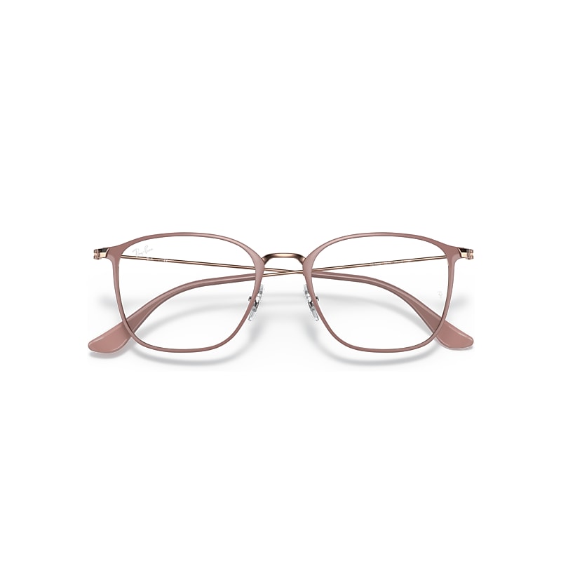 Ray-Ban Rb6466 Optics Eyeglasses Light Brown Frame Clear Lenses 51-19