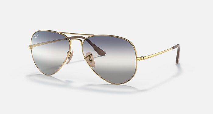 RB3689 BI-GRADIENT Sunglasses in Arista Gold and Blue/Grey 