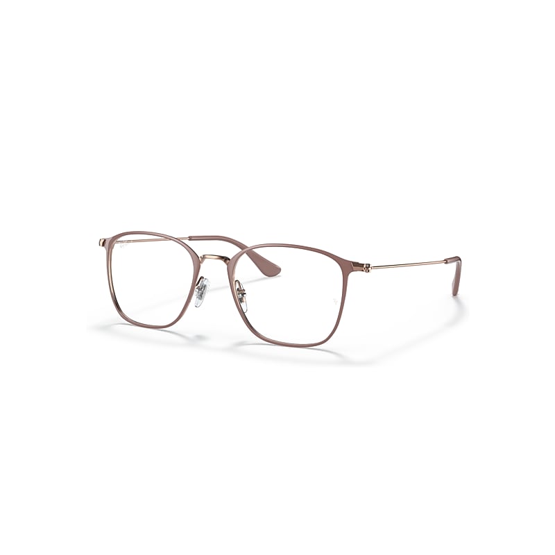 Ray-Ban Eyeglasses Unisex Rb6466 Optics - Light Brown Frame Clear Lenses 51-19