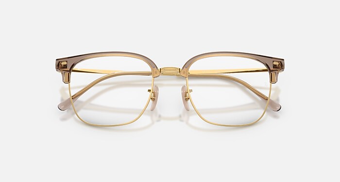 NEW CLUBMASTER OPTICS Eyeglasses with Beige On Gold and Clear (53