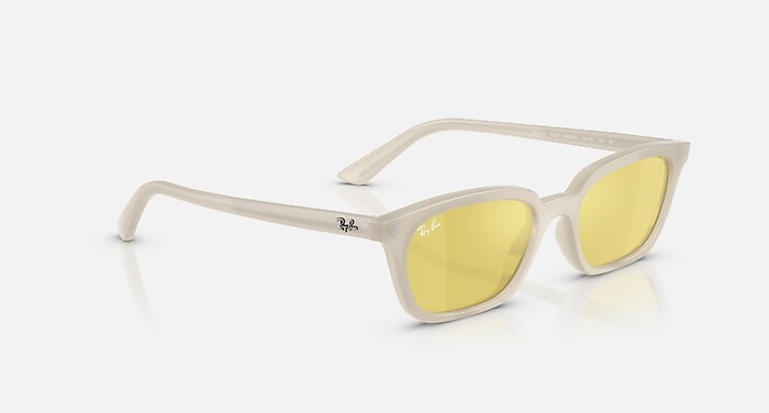 ZAYA BIO-BASED Sunglasses in Cloudy Warm White and Yellow Mirror