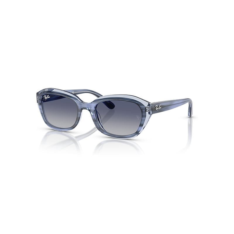 Ray-Ban Sunglasses Kids  Kids - Striped Blue On Transparent Blue Frame Grey Lenses 48-17, RB9081S